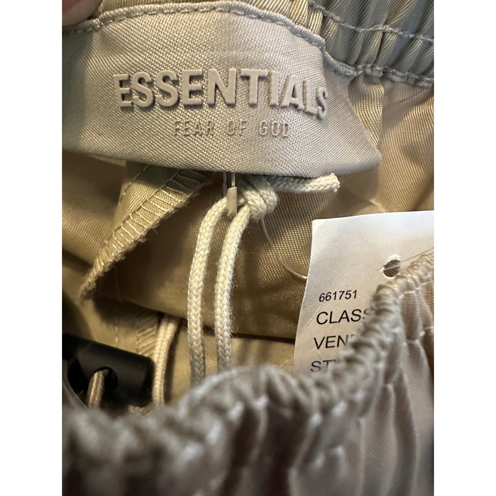 NWT Fear of God Essentials Women Nylon Running Shorts Harvest Tan Logo Medium - Picture 8 of 10